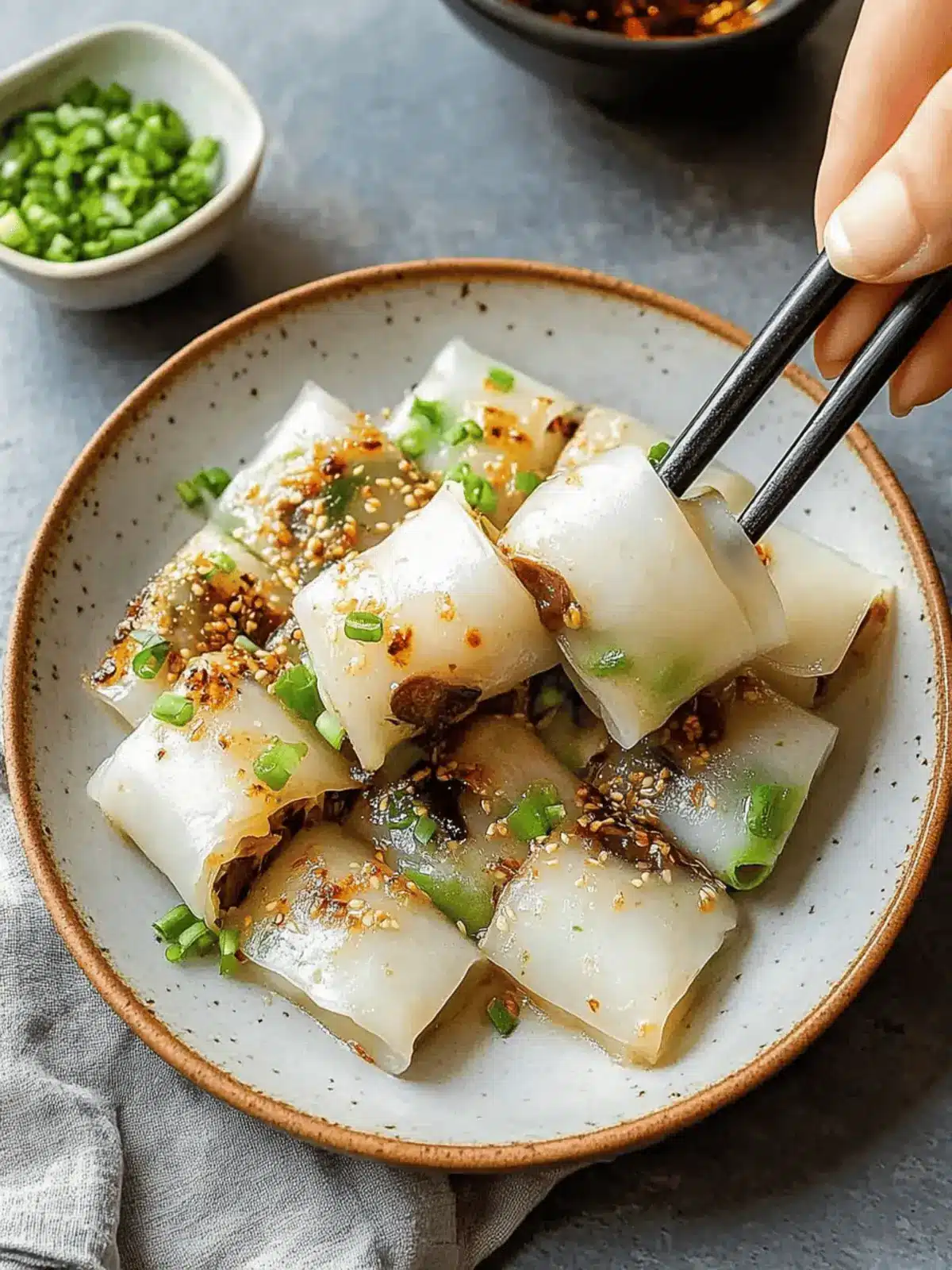 Microwave Mushroom Cheung Fun (Vegan Rice Noodle Rolls)