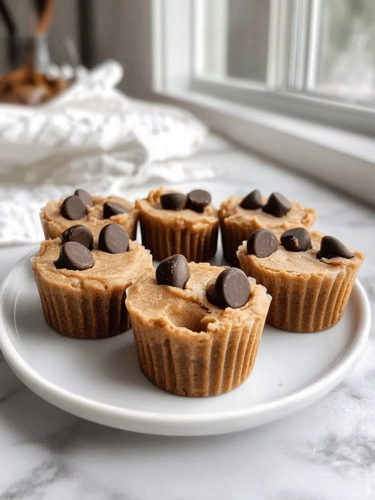 Four Ingredient Peanut Butter Banana Cookie Dough Fudge Cups