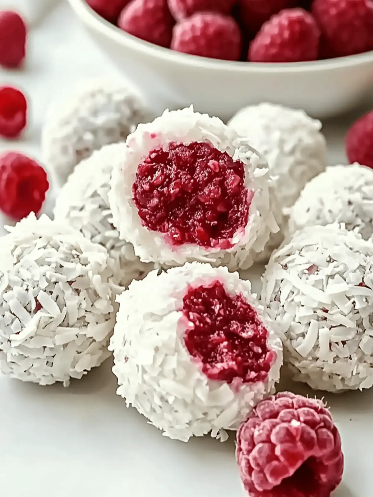 No-Bake Raspberry Coconut Balls