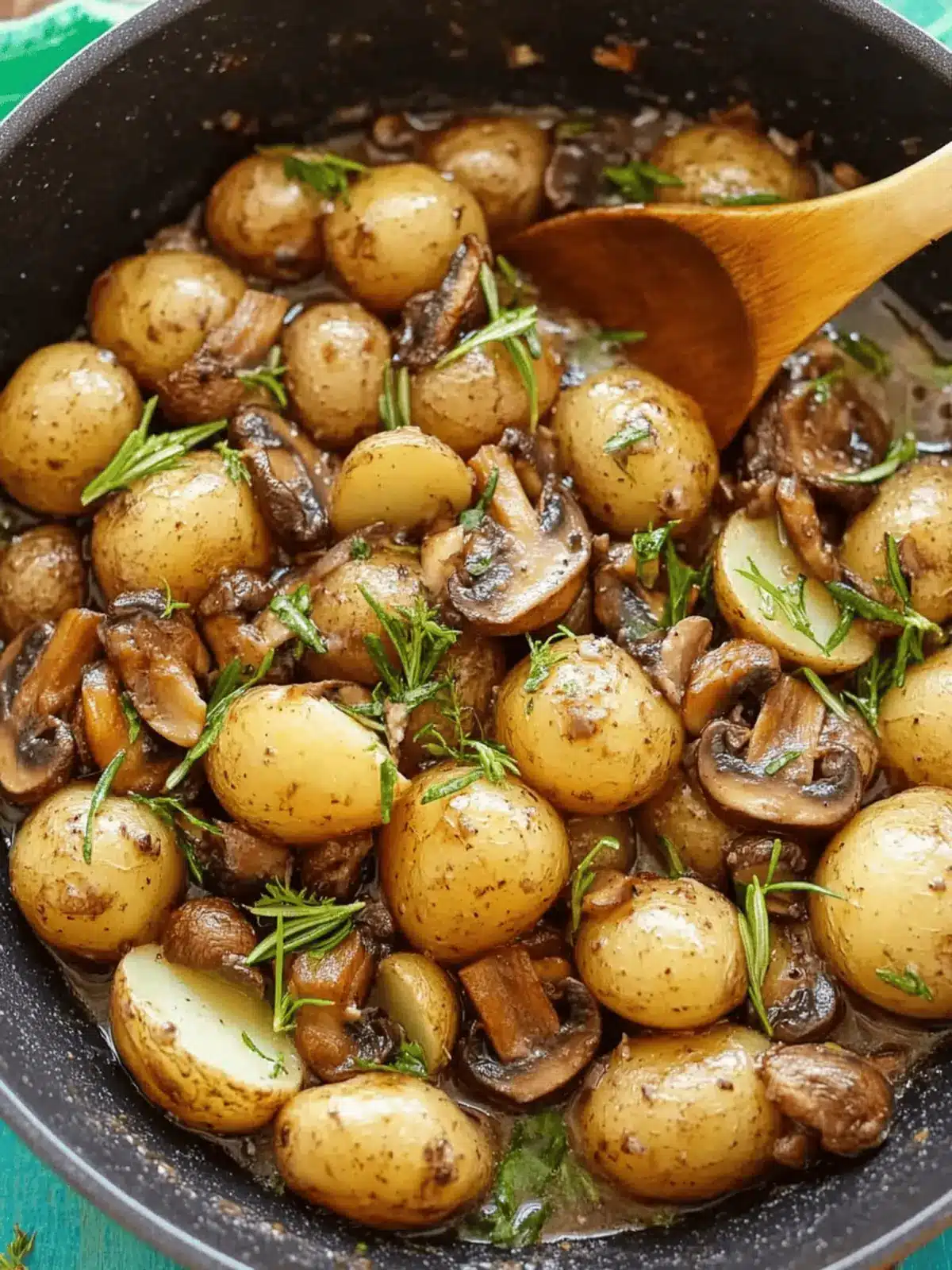 Creamy Roasted Baby Potatoes in Homemade Mushroom Sauce Delight