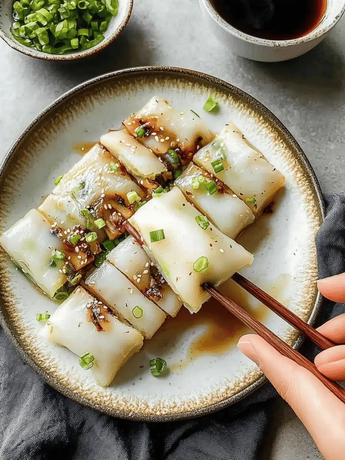 Microwave Mushroom Cheung Fun (Vegan Rice Noodle Rolls)
