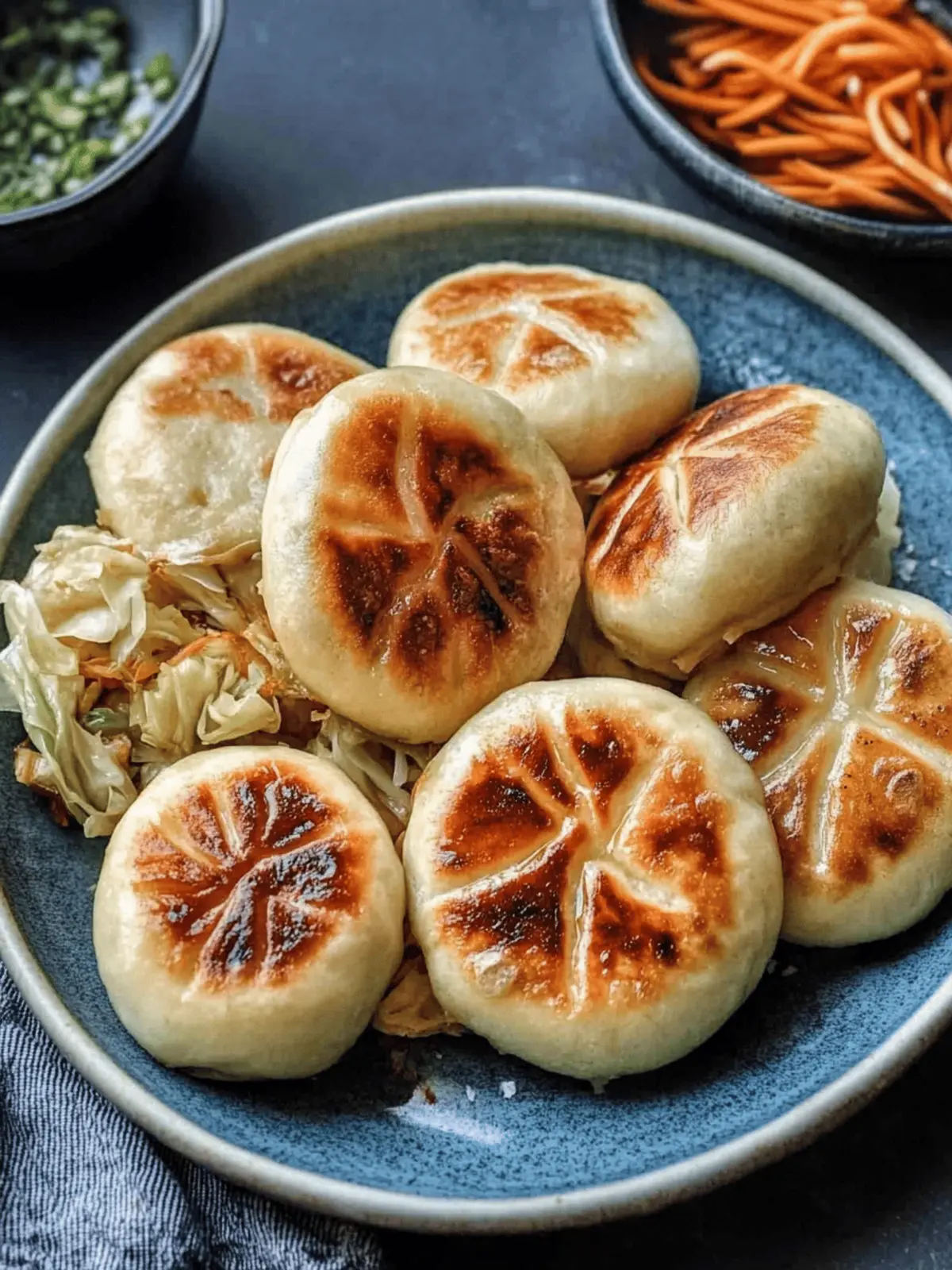 Pan-Fried Cabbage and Noodle Buns