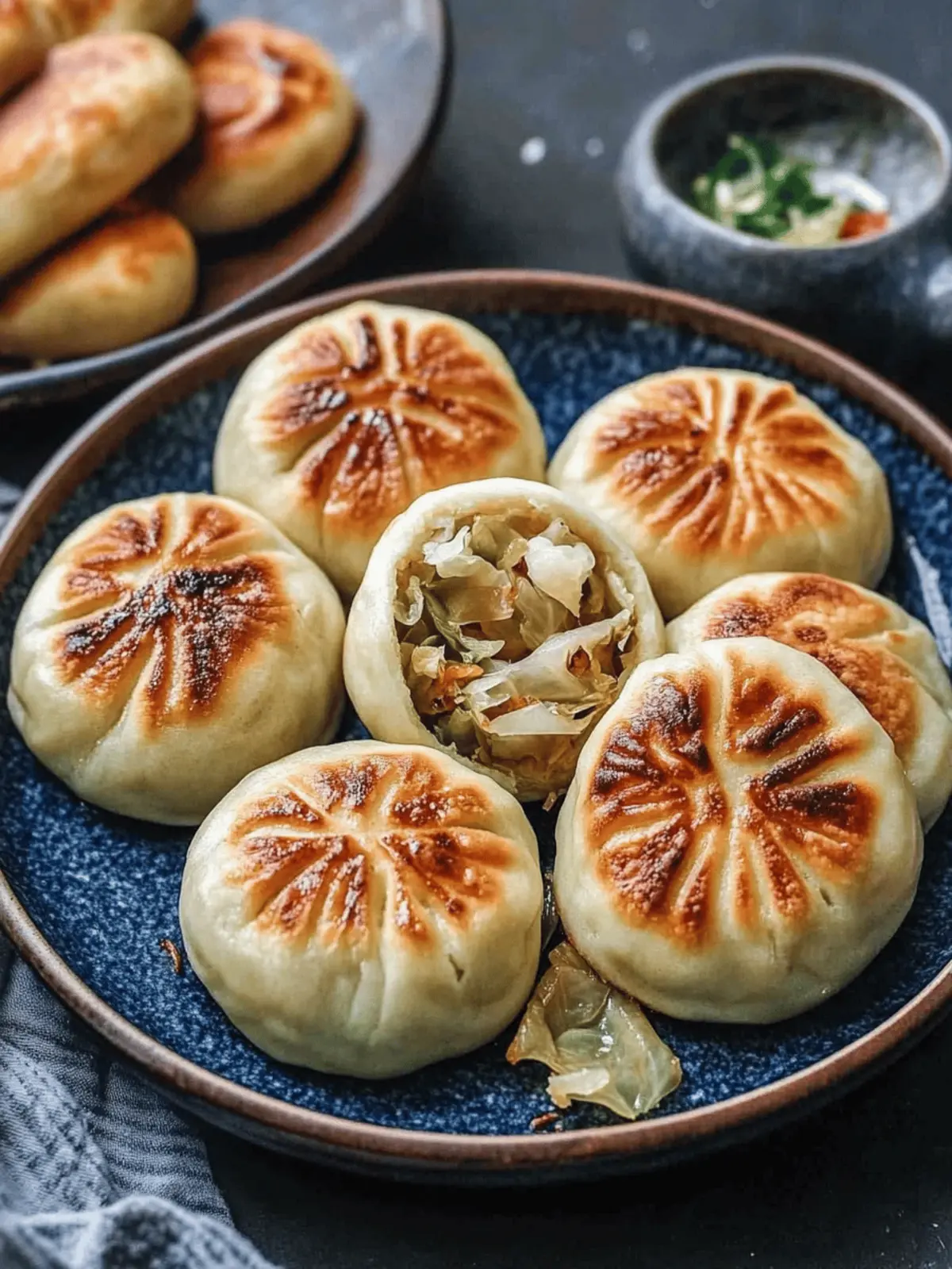 Pan-Fried Cabbage and Noodle Buns