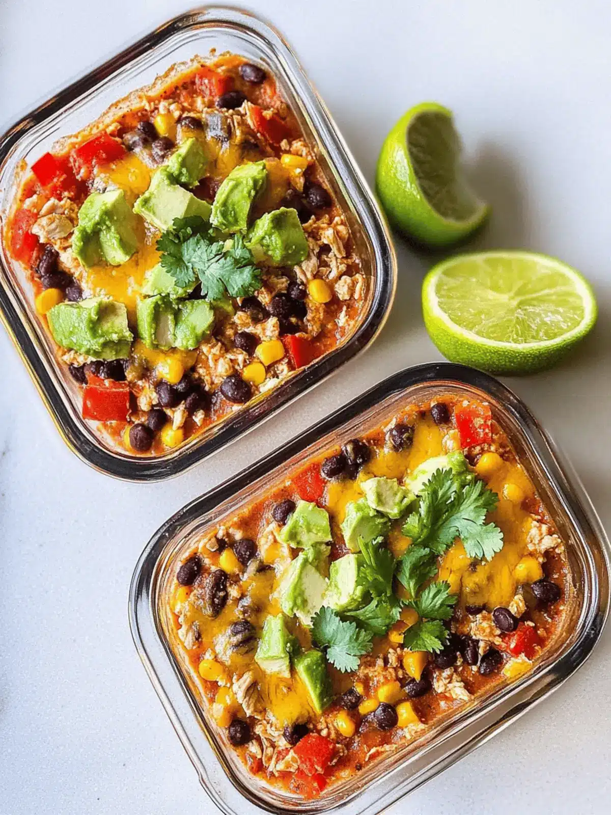 High-Protein Chicken Cottage Cheese Enchilada Bowls