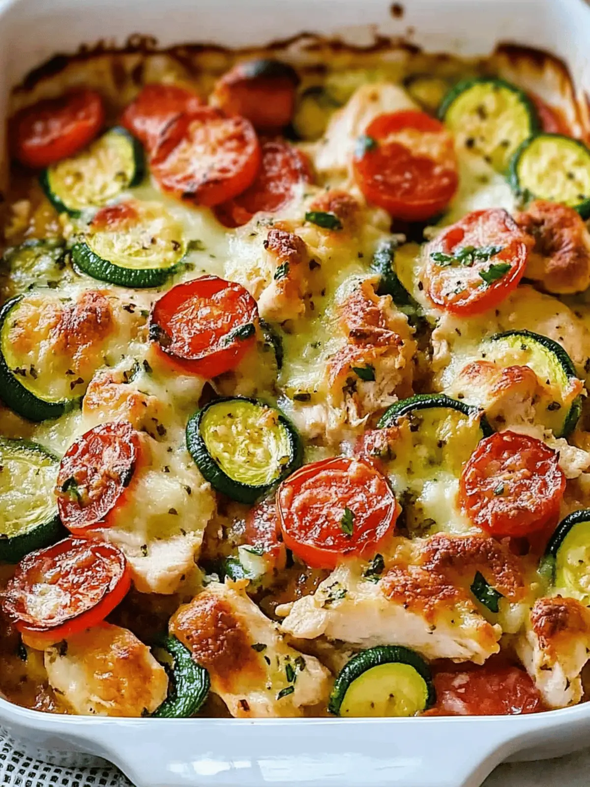 Mediterranean Chicken Zucchini Bake