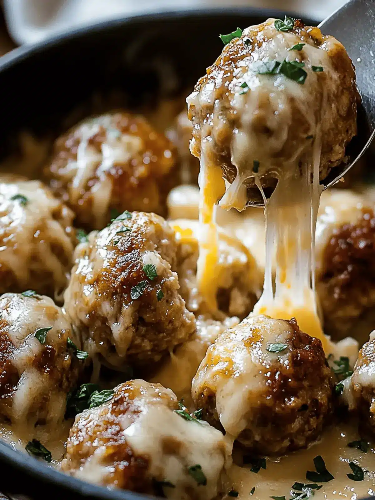 Cheesy French Onion Meatballs
