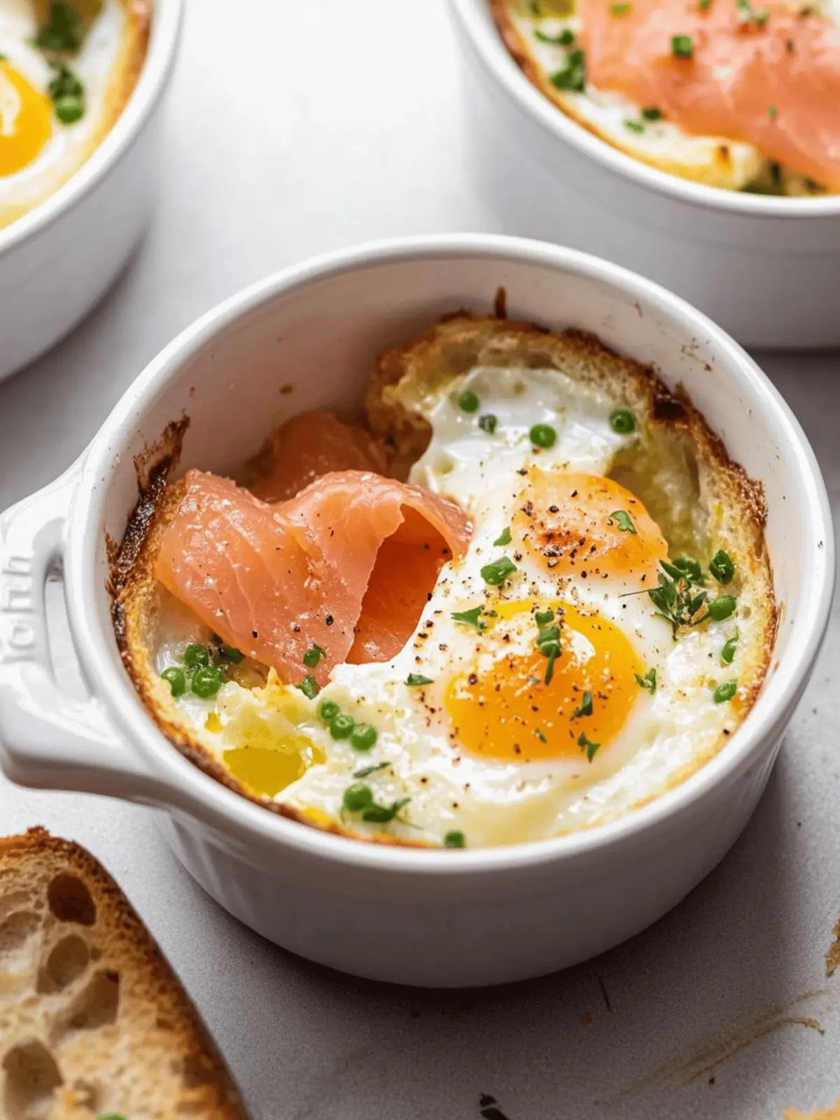 Eggs en Cocotte (Baked Eggs with Smoked Salmon)