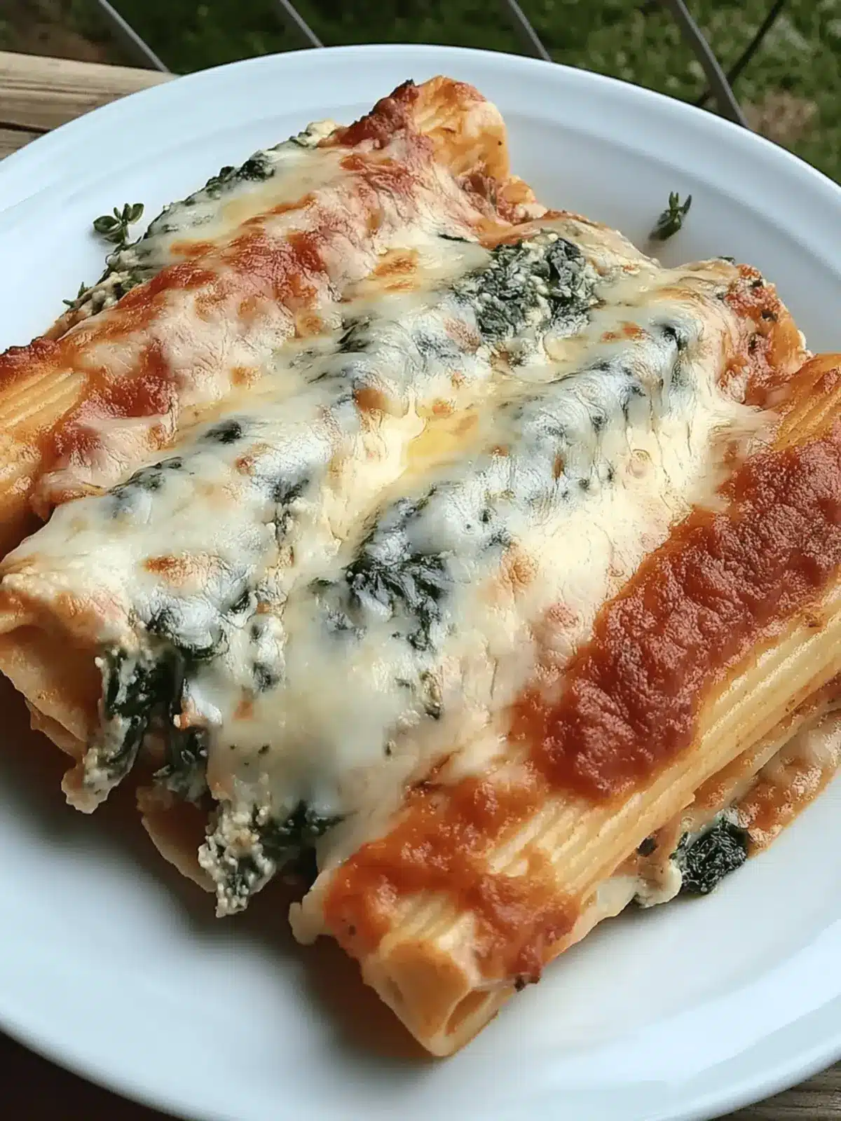 SPINACH AND CHEESE MANICOTTI