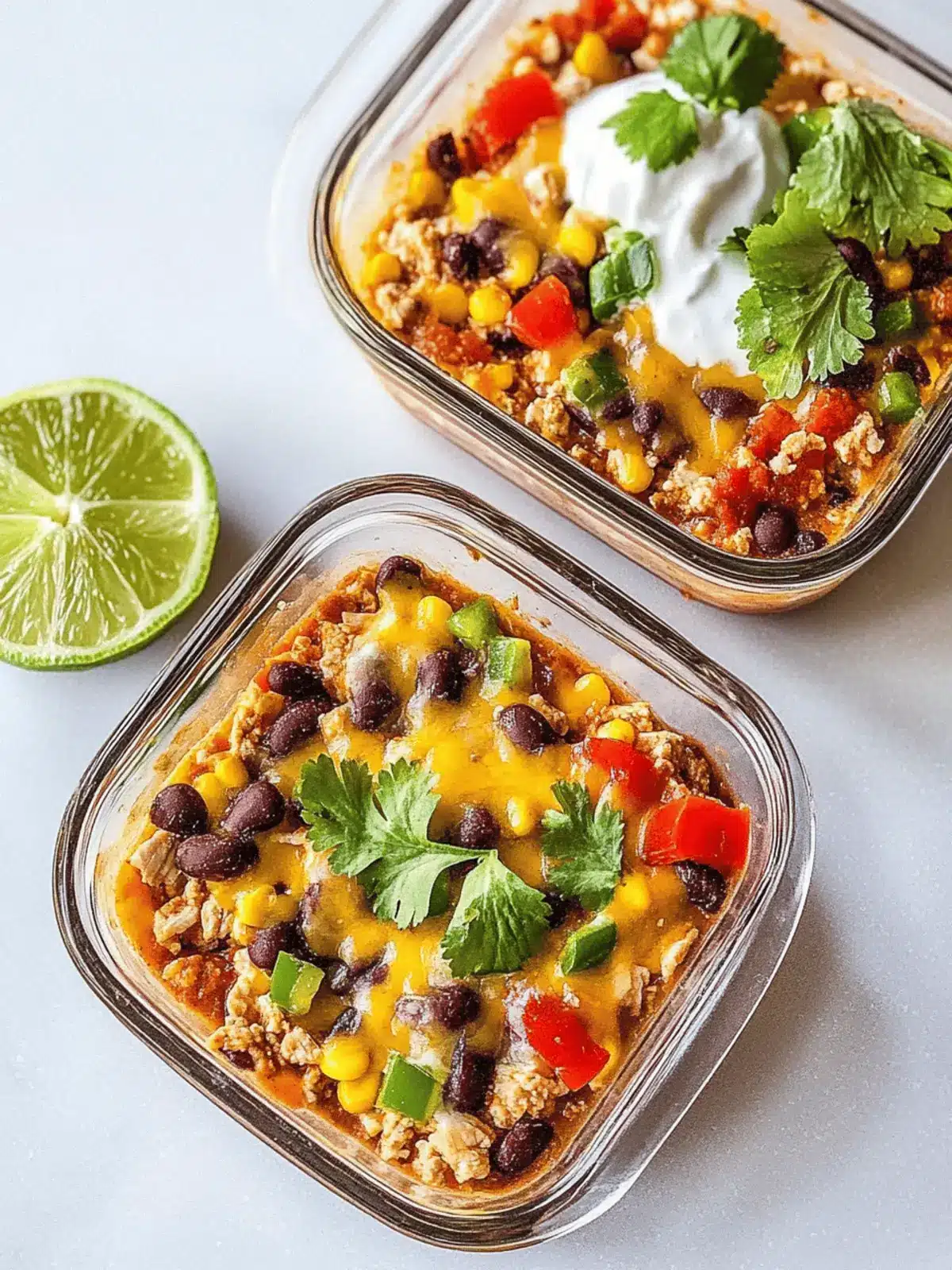 High-Protein Chicken Cottage Cheese Enchilada Bowls