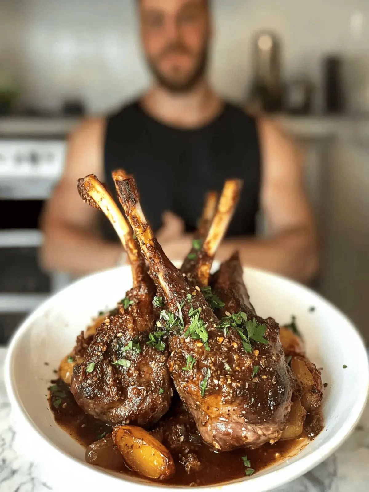 Slow Cooked Lamb Shanks Greek Style