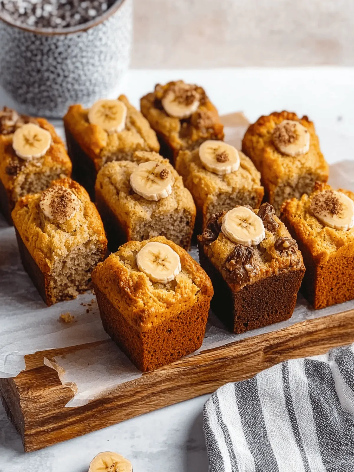 Mini Banana Bread Loaf Cakes