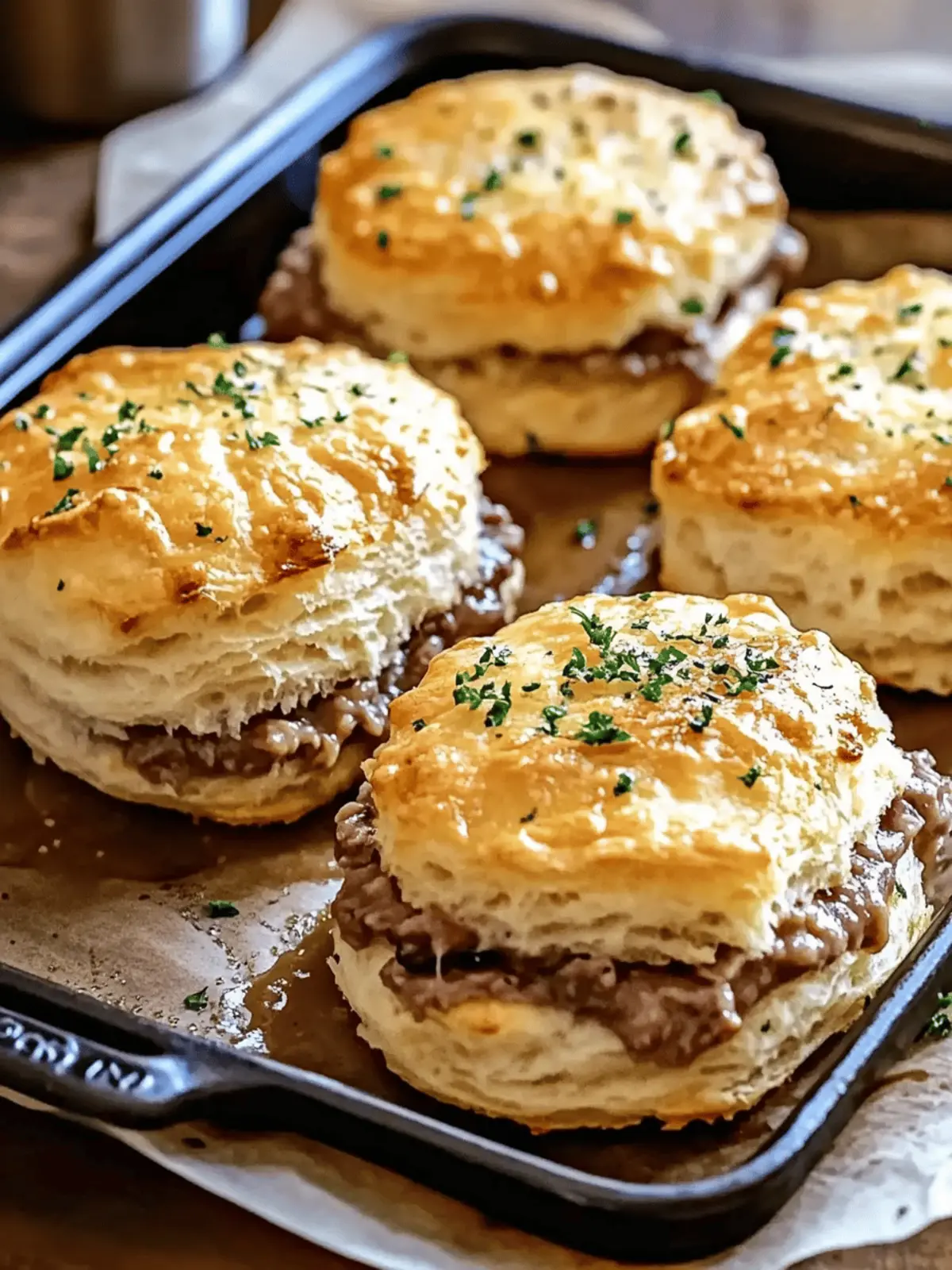 Baked French Dip Biscuits
