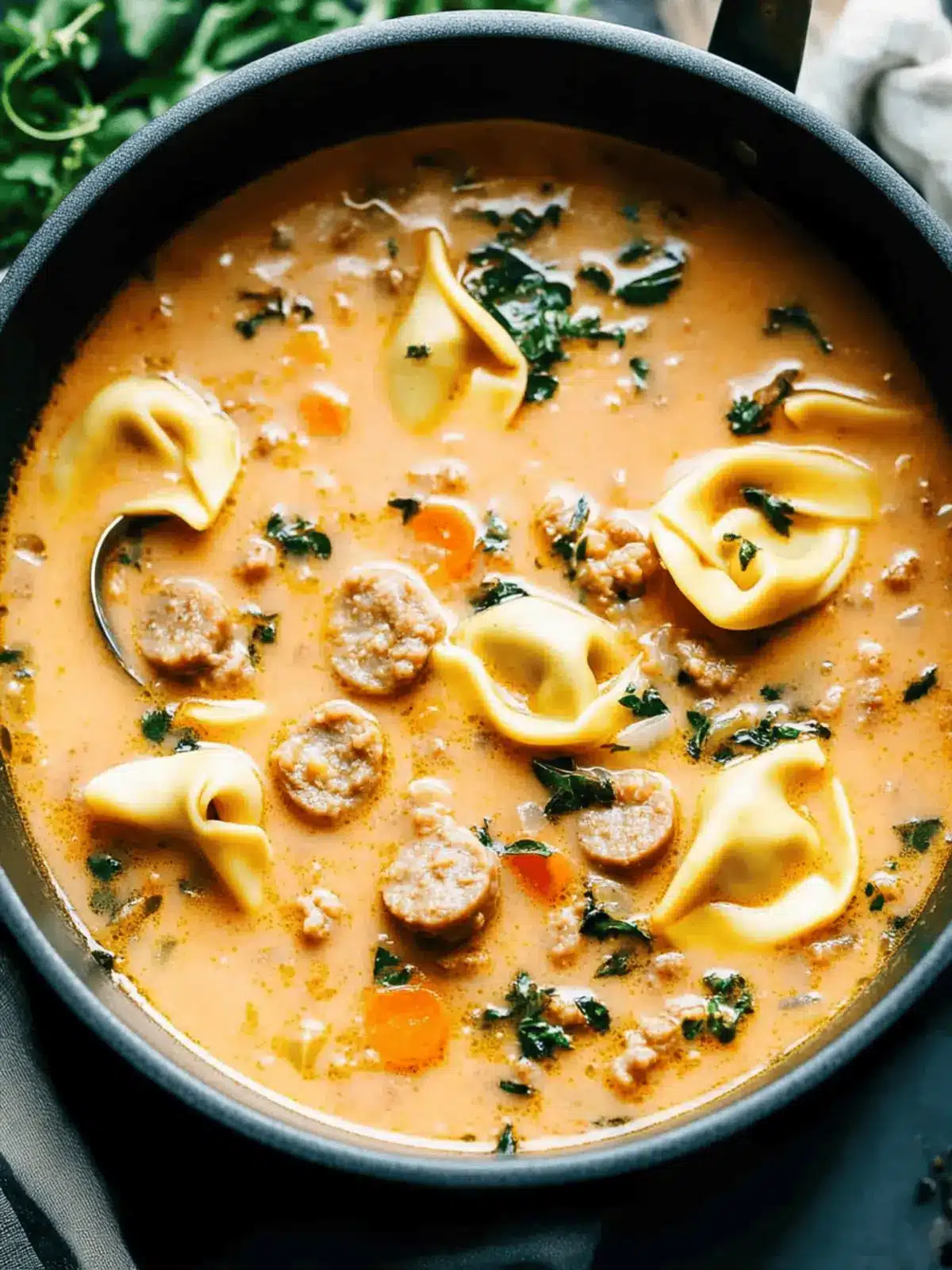 Creamy Sausage Tortellini Soup