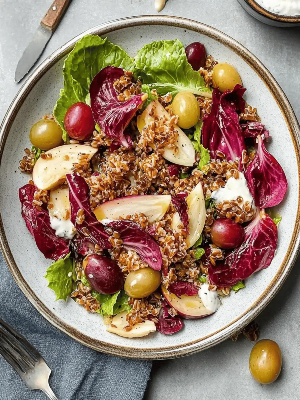 California Grapes and Radicchio Salad with Crispy Farro