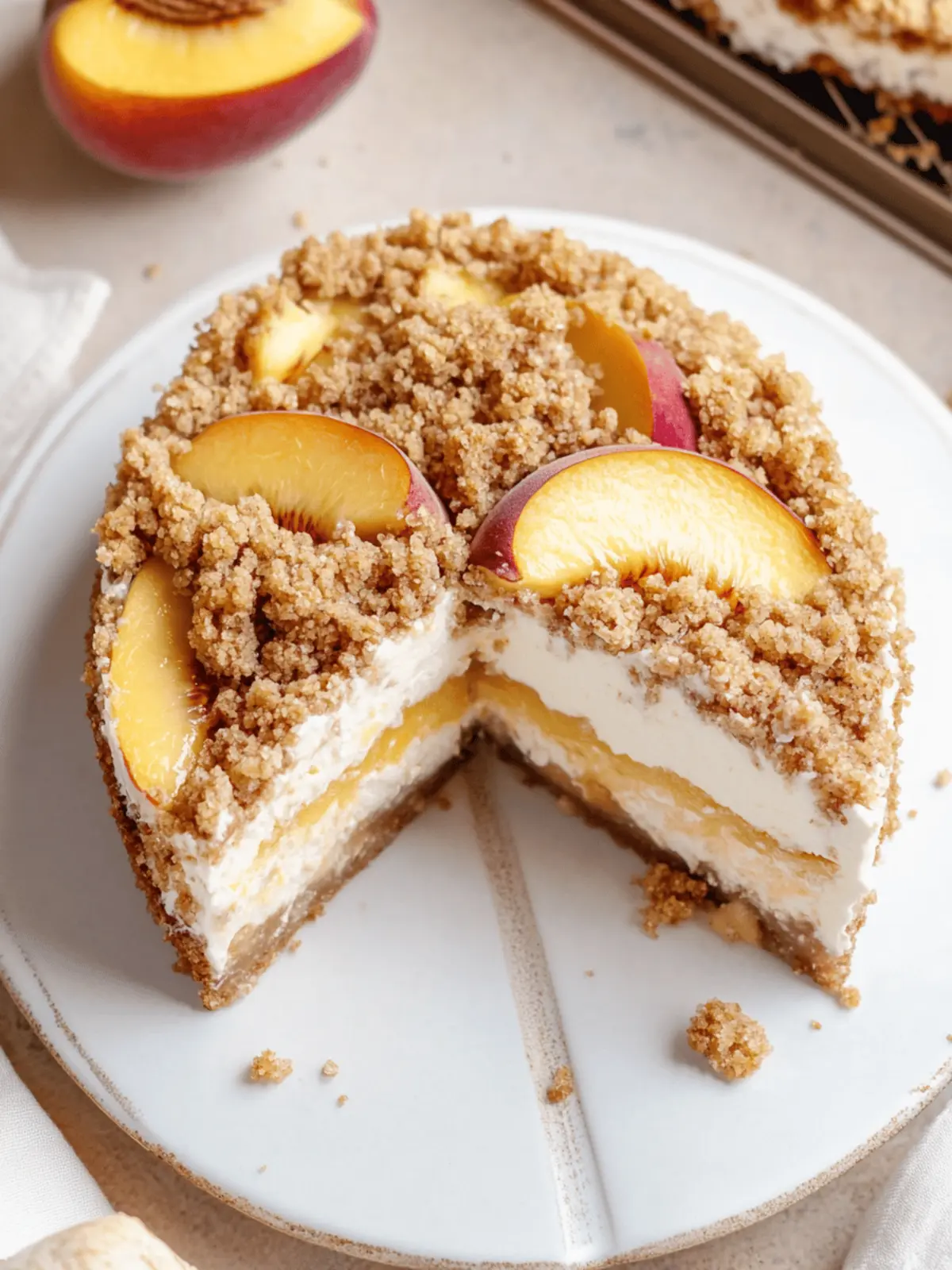 Irresistible Peach Crumble Cheesecake for Summer Bliss 3 Peach Crumble Cheesecake