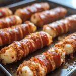 Nashville Hot Bacon Wrapped Mozzarella Sticks