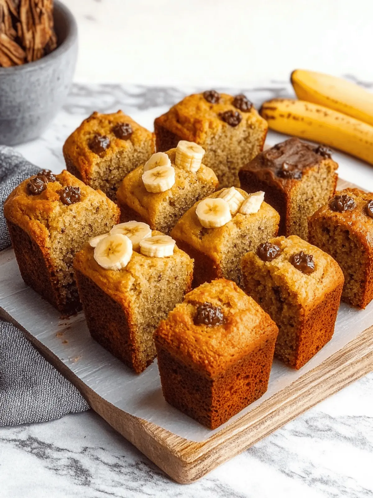 Mini Banana Bread Loaf Cakes