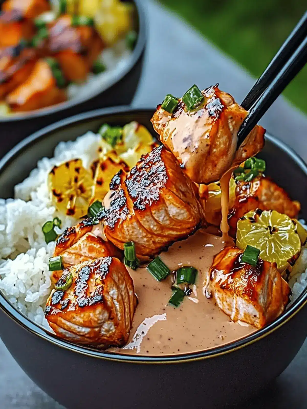 Sriracha Honey Salmon Bowls