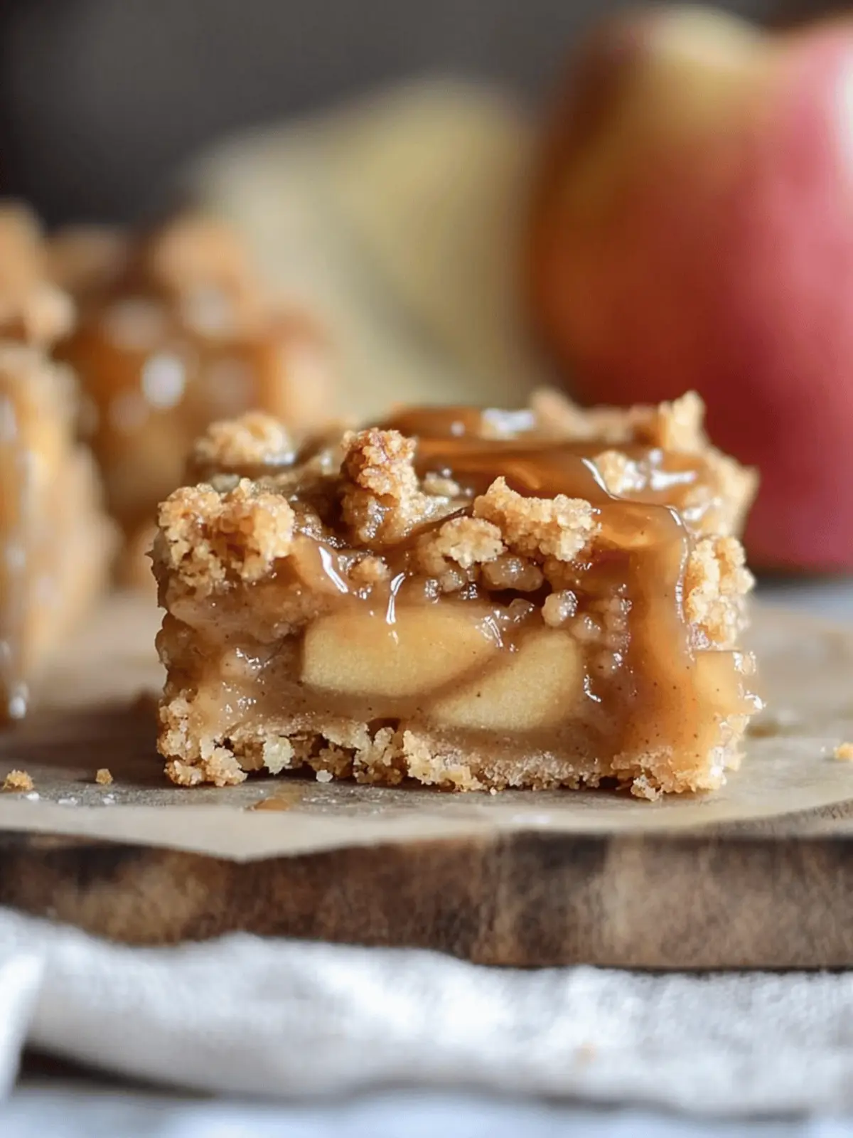 Salted Caramel Apple Crisp Bars