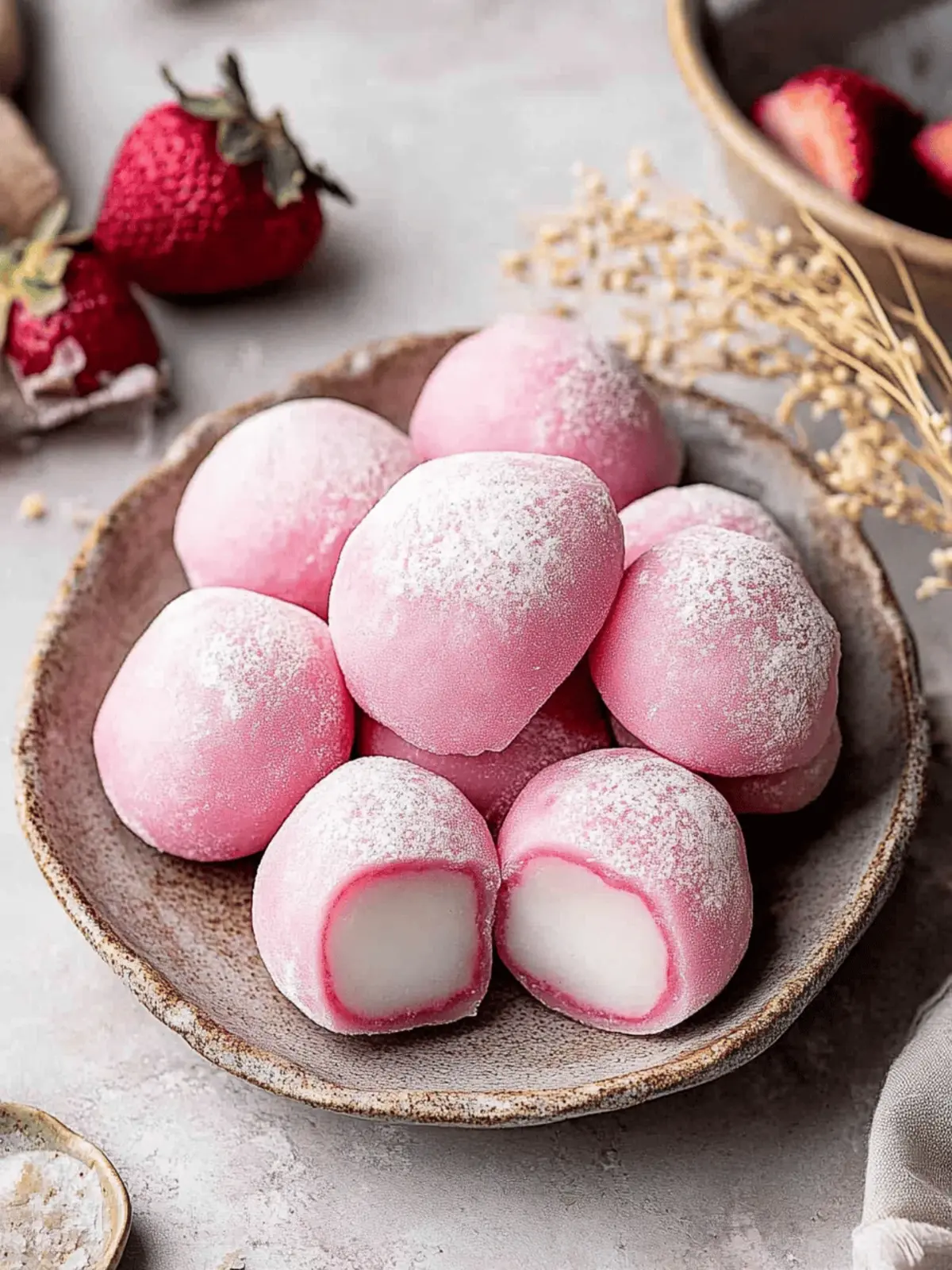 Strawberry mochi