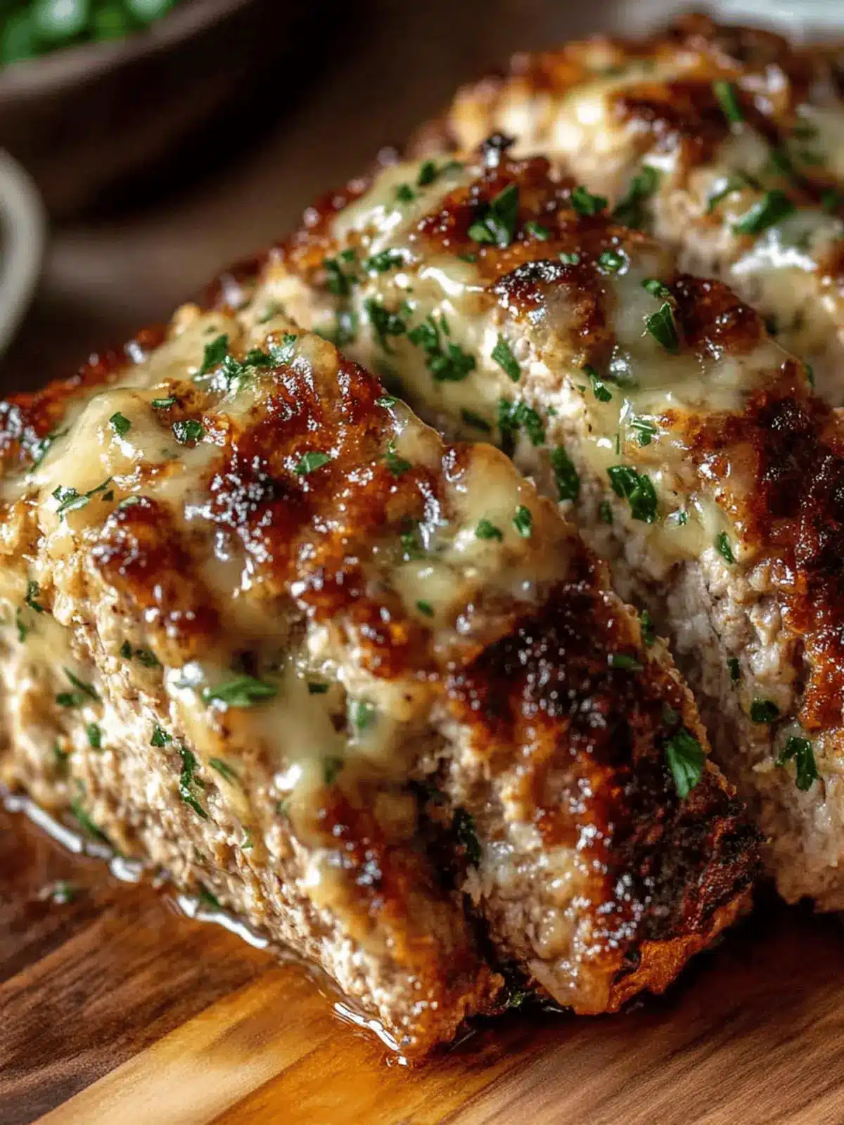 Juicy Garlic Parmesan Chicken Meatloaf