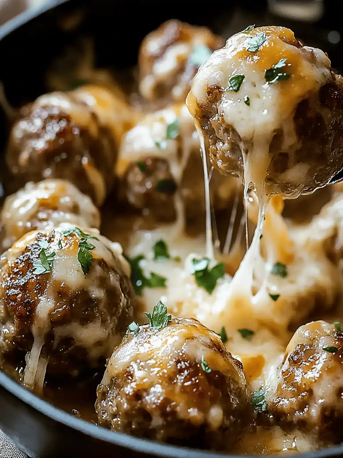 Cheesy French Onion Meatballs