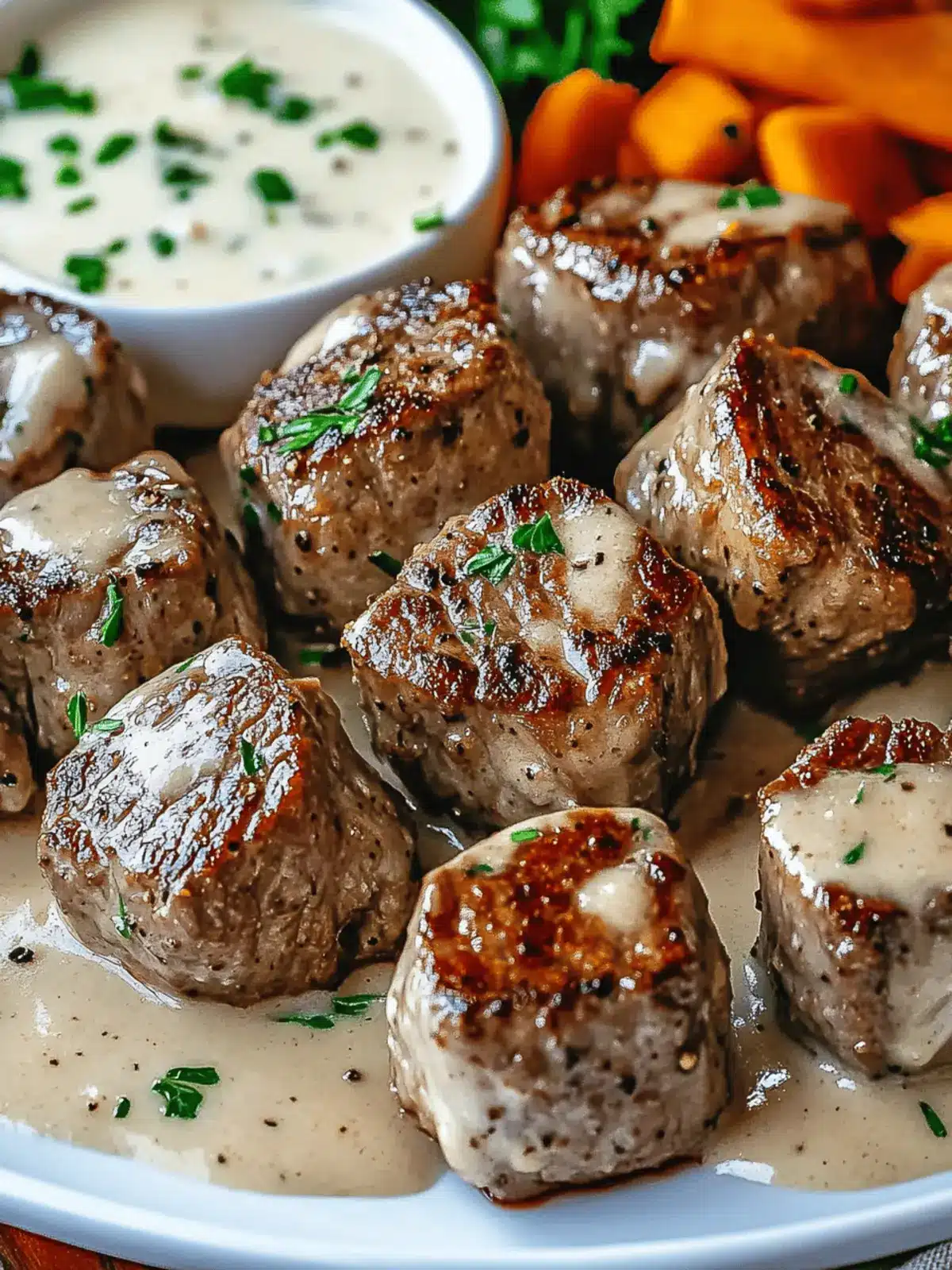 Garlic Butter Steak Bites with a Rich Parmesan Cream Sauce
