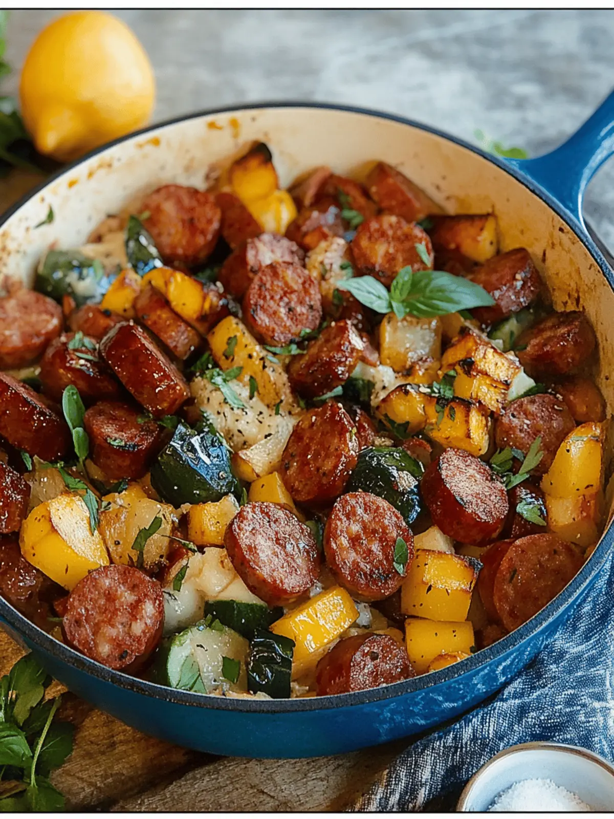 Summer Sausage Skillet with Andouille Sausage