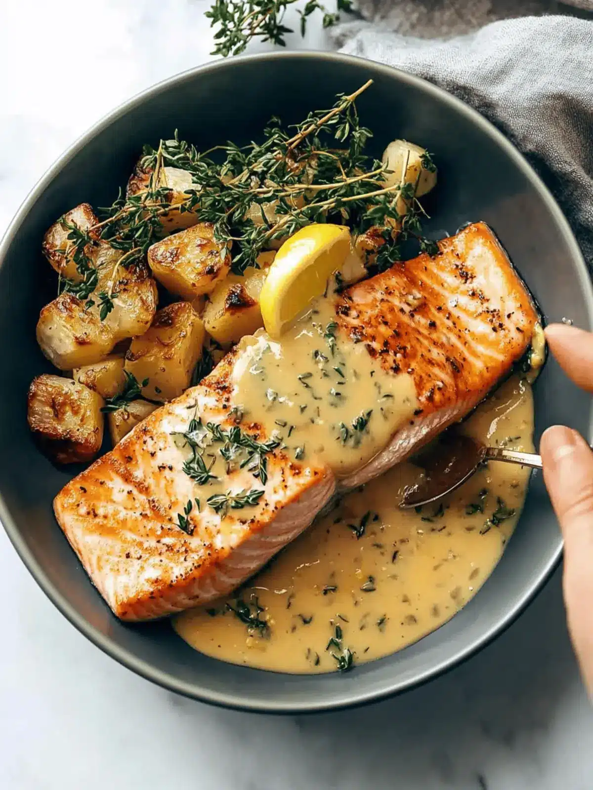 Baked Salmon with Amazing Lemon Sauce