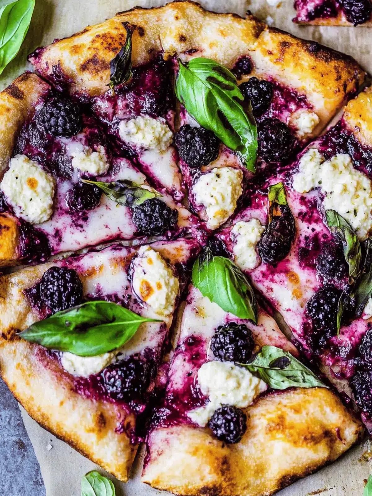 Blackberry Ricotta Pizza with Basil