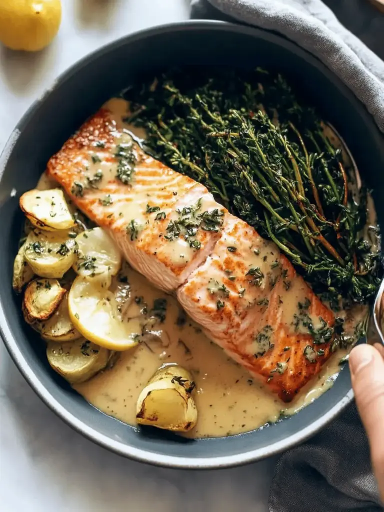 Baked Salmon with Amazing Lemon Sauce