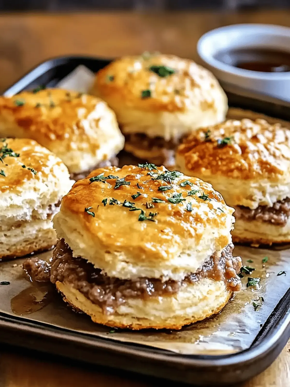 Baked French Dip Biscuits