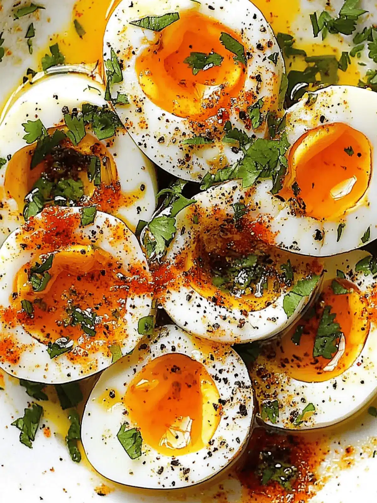 Jammy Eggs with Chili Butter and Garlic Yogurt
