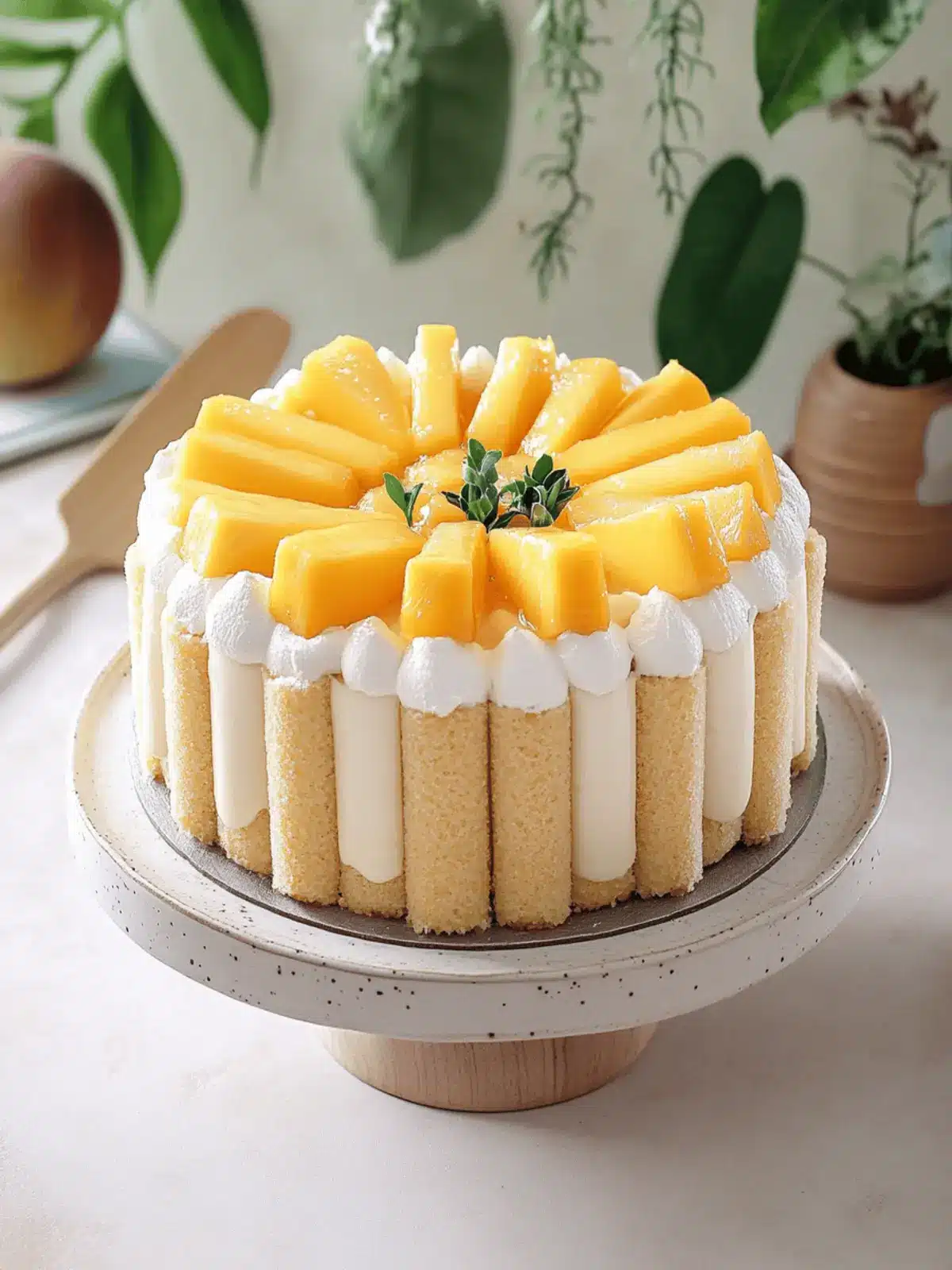 Mango Charlotte Cake