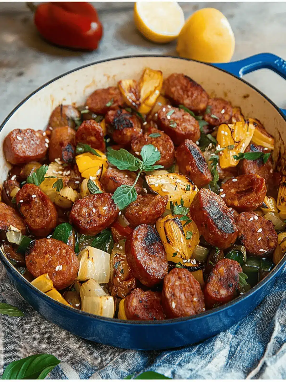 Summer Sausage Skillet with Andouille Sausage