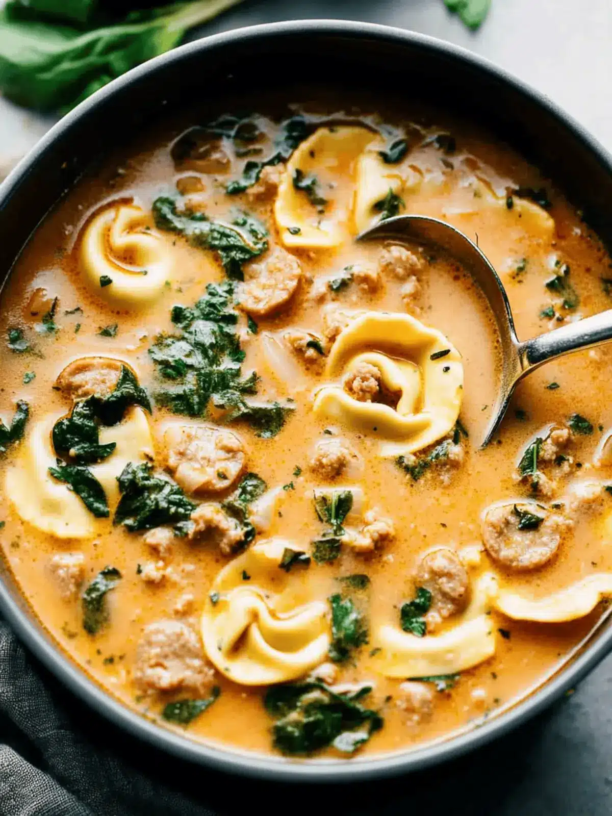 Creamy Sausage Tortellini Soup