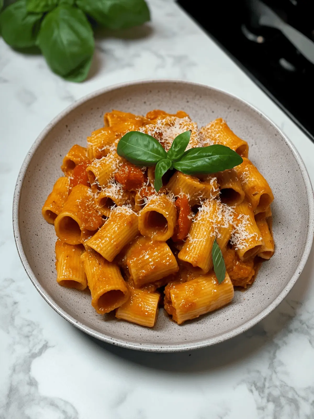 Pasta with Roasted Pepper and Tomato Sauce