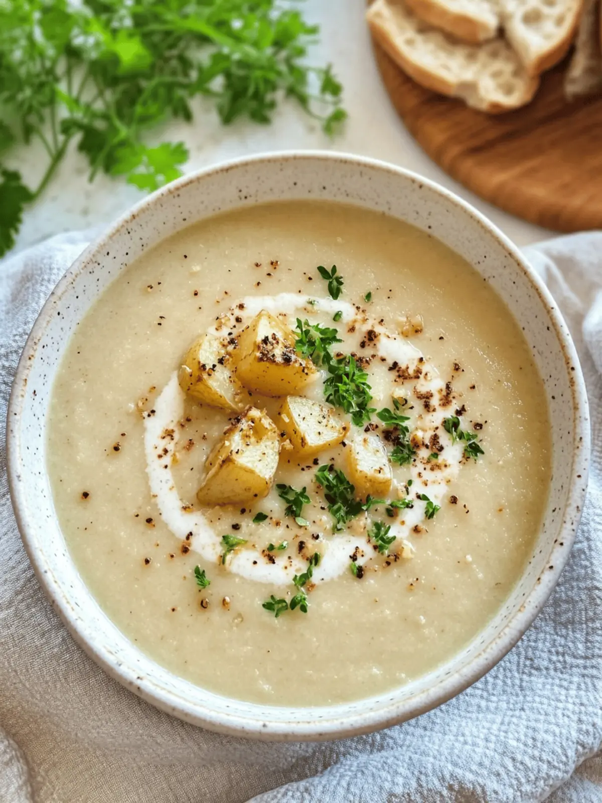 Roasted Garlic Potato Soup