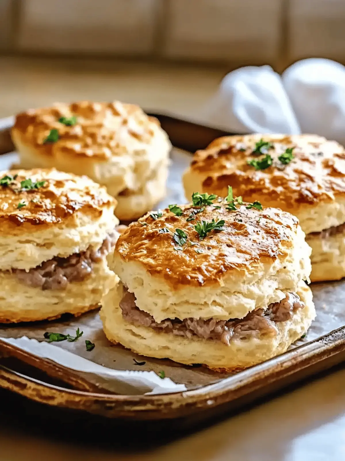 Baked French Dip Biscuits