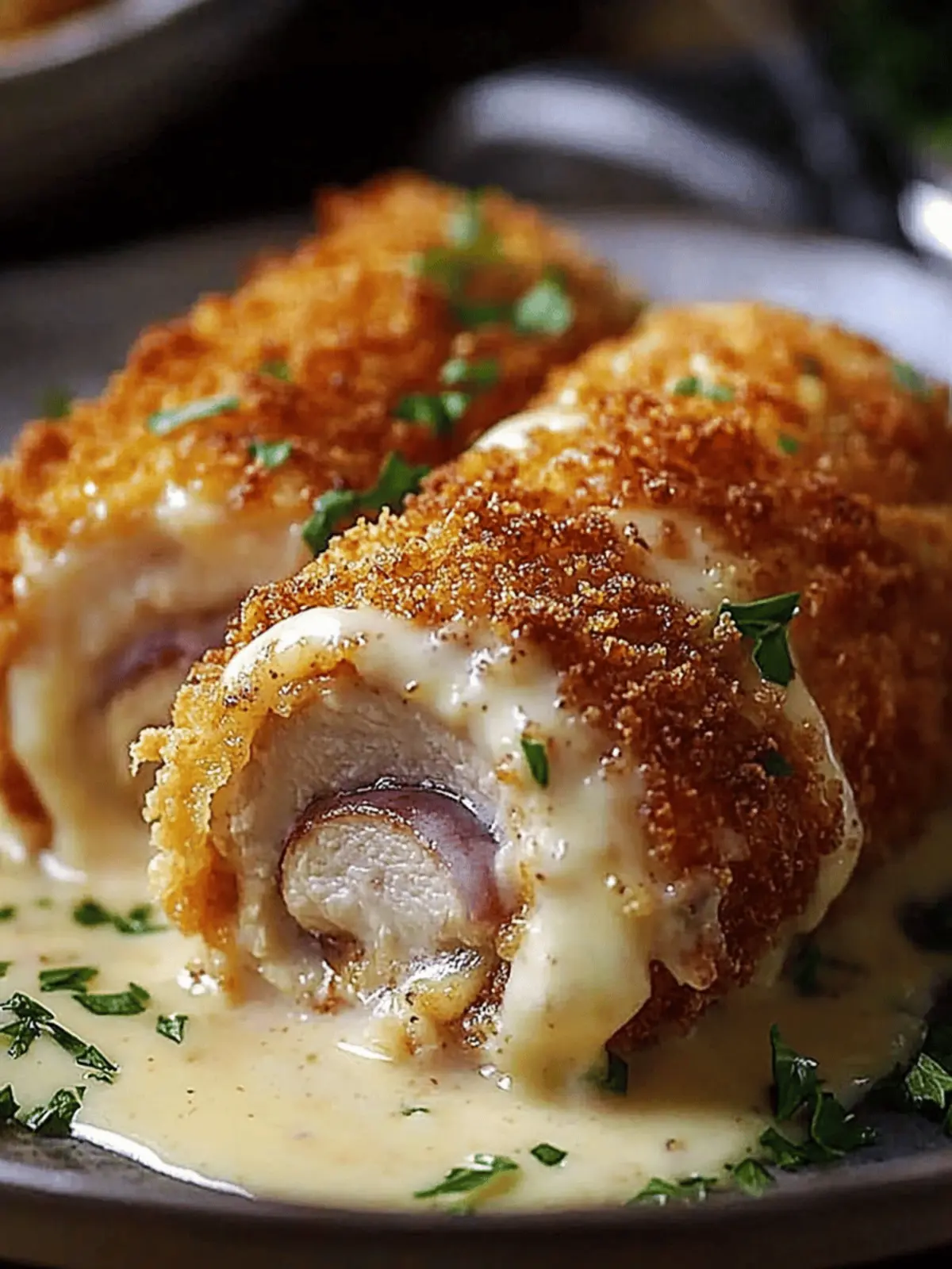 crispy creamy chicken cordon bleu