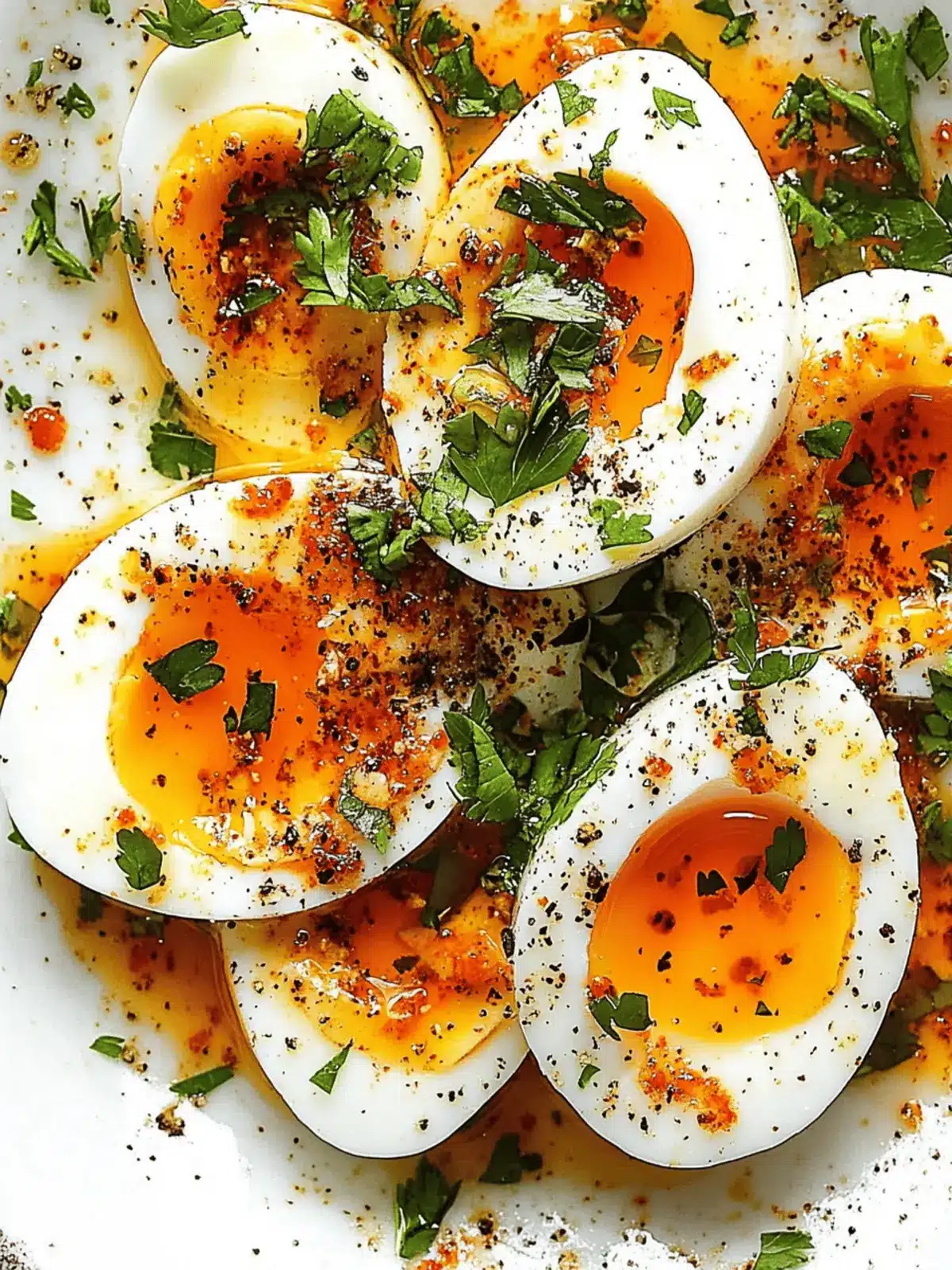 Jammy Eggs with Chili Butter and Garlic Yogurt