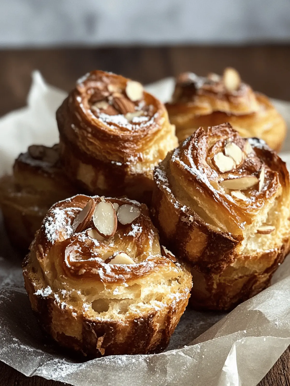 Sourdough Almond Cruffins