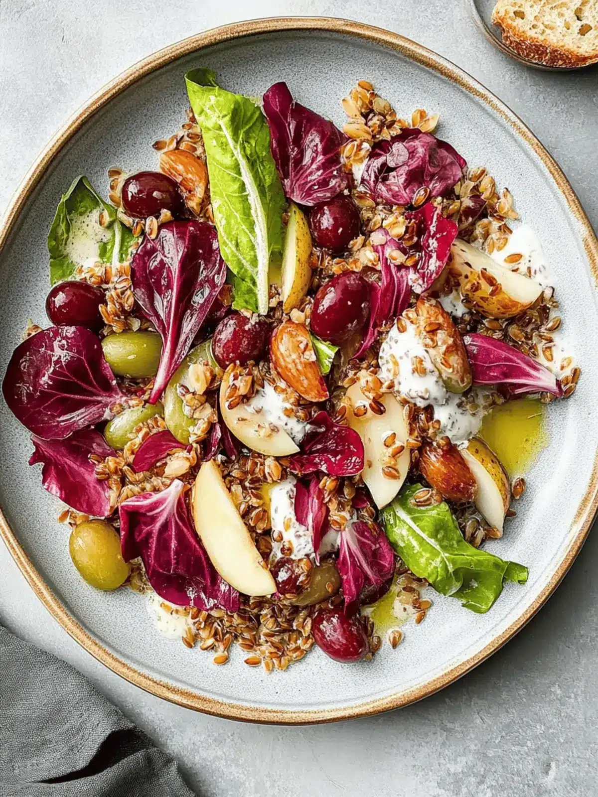 California Grapes and Radicchio Salad with Crispy Farro