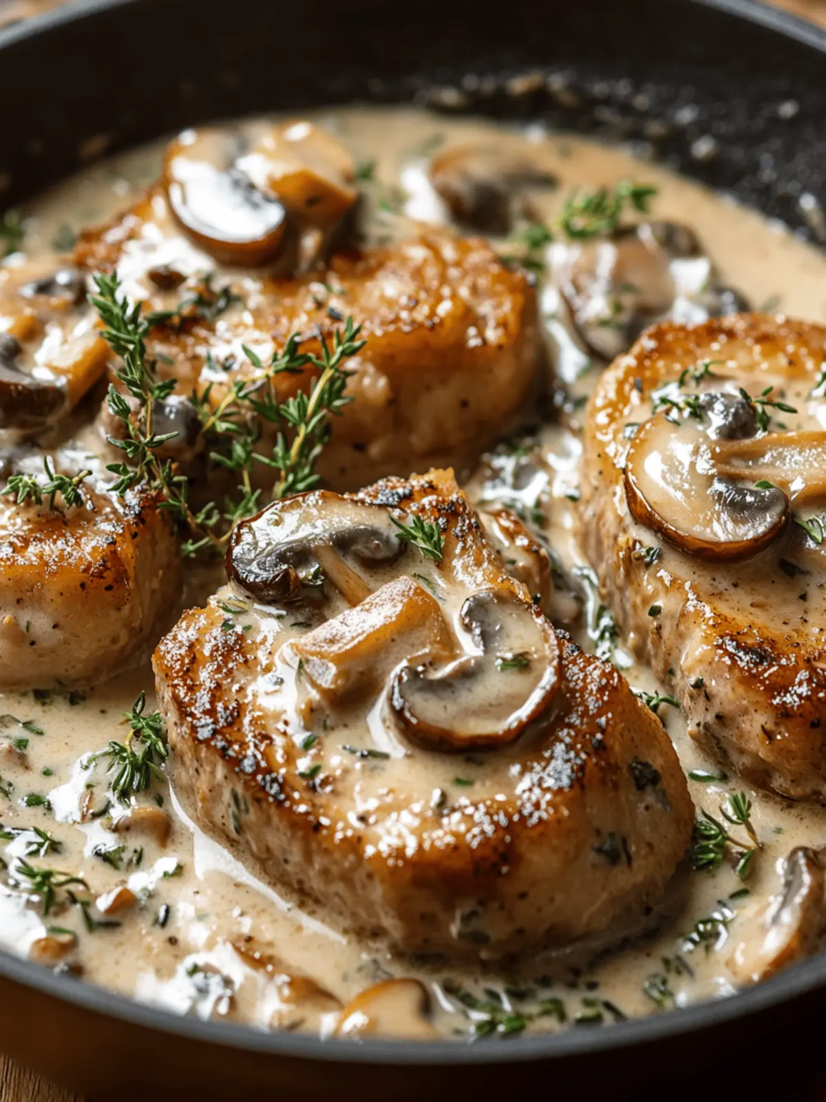 Creamy Garlic Mushroom Pork Chops