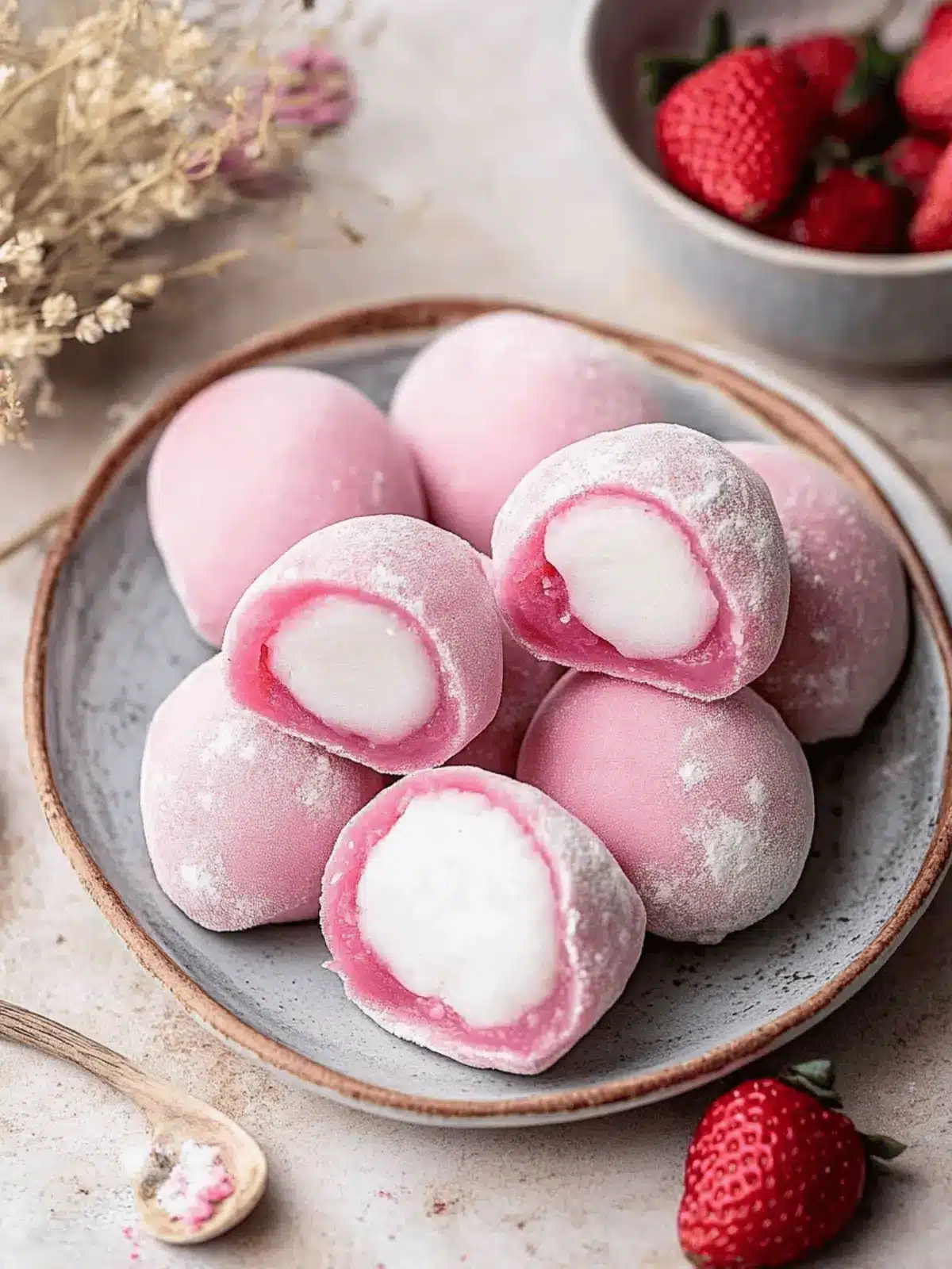 Strawberry mochi