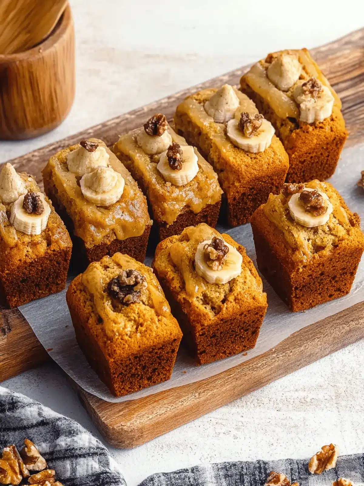 Mini Banana Bread Loaf Cakes