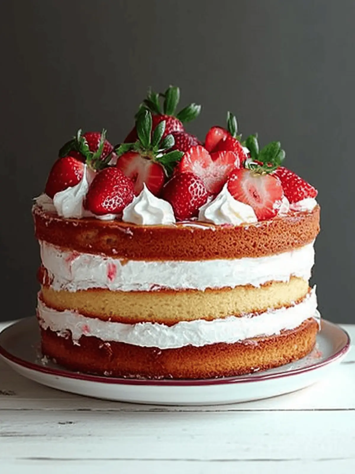 Strawberry and Cream Sponge Cake