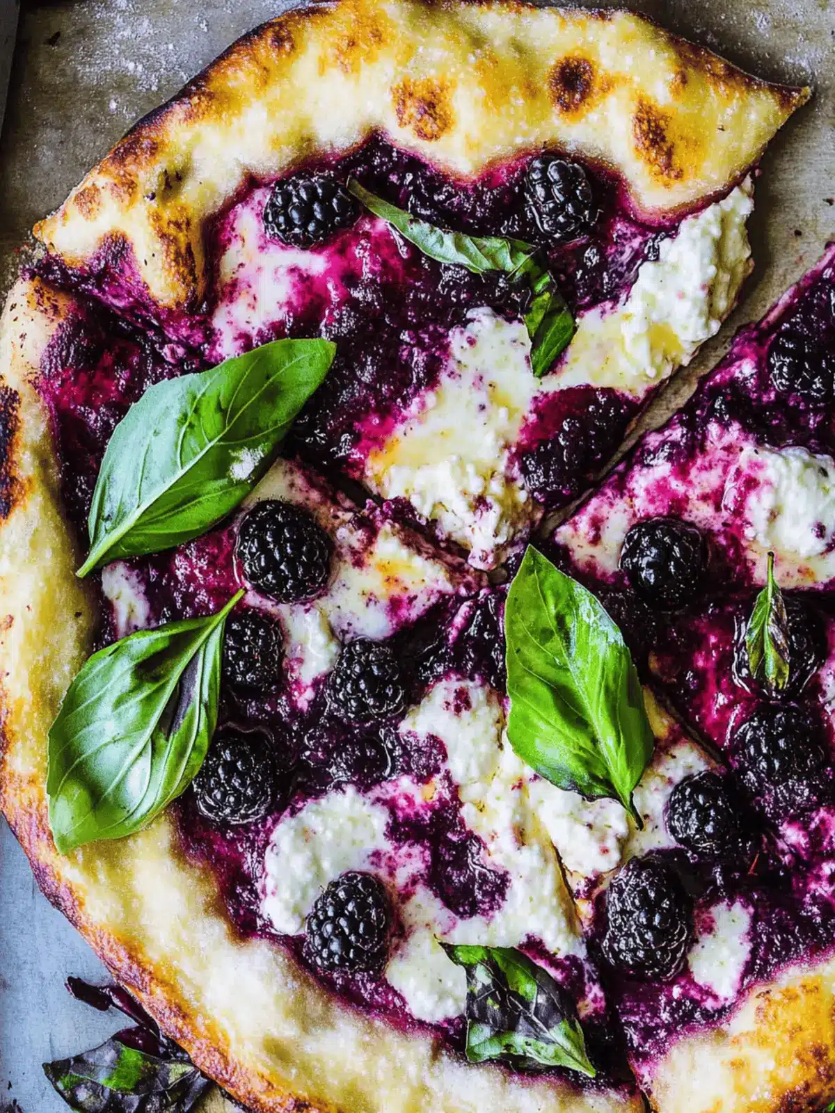 Blackberry Ricotta Pizza with Basil