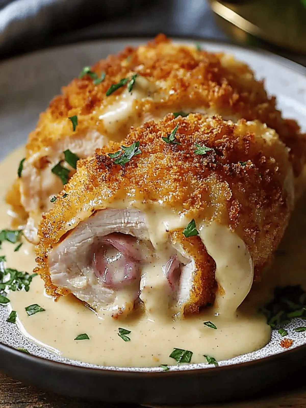 crispy creamy chicken cordon bleu