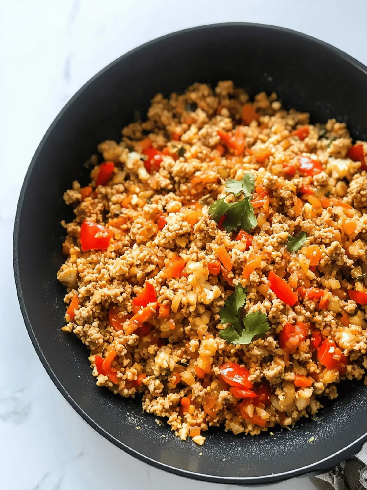 20-Minute Spicy Cauliflower Rice With Ground Turkey
